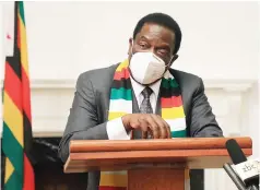  ??  ?? President Mnangagwa announces a tighter Level 4 lockdown to combat the surge in Covid-19 infections at State House in Harare yesterday