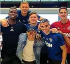  ??  ?? Farewell snap: Sanchez (centre) posted this photo on Instagram yesterday before leaving United