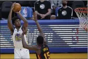  ?? TONY AVELAR — THE ASSOCIATED PRESS, FILE ?? The Warriors and center James Wiseman are hanging onto the final play-in spot in the Western Conference.