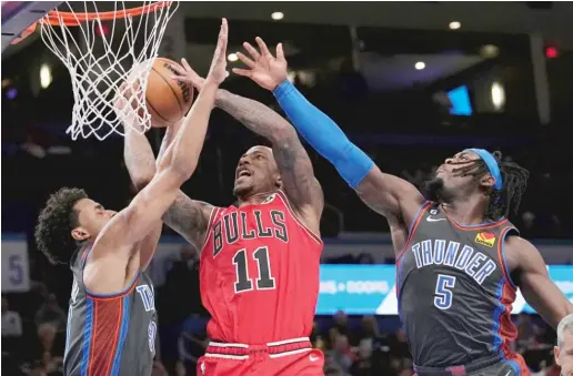  ?? SUE OGROCKI/AP ?? Forward DeMar DeRozan averaged 22.6 points and 5.6 assists in the Bulls’ eight victories and 28.7 points and 3.7 assists in their 11 losses.