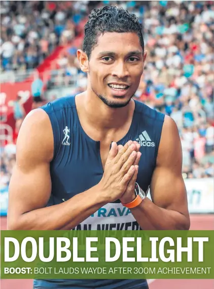  ?? Picture: EPA ?? ALL-ROUNDER. Wayde van Niekerk rewrote the history books further by clocking the fastest ever time over 300m in Ostrava on Wednesday night.