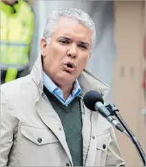  ?? CARLOS ORTEGA / EXPRESO ?? Bogotá. Iván Duque, en una de sus recientes aparicione­s públicas.