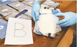 ?? GETTY IMAGES ?? Brazil tops a survey of global cities and the time it takes for cocaine, shown in a police photo from February, to be delivered.