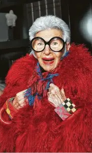  ?? Wendell Teodoro / WireImage ?? Iris Apfel takes UT fashion students on New York design field trips.