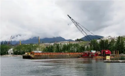 ?? ROBIN ROWLAND FOR NATIONAL POST ?? Up the Douglas Channel from BCLNG’s site, Apache and Chevron are building
a liquefied natural gas terminal at Bish Cove.