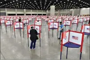  ?? (AP Photo/Timothy D. Easley) ?? Voting stations are set up in the South Wing of the Kentucky Exposition Center for the Kentucky primary June 23 in Louisville, Ky.