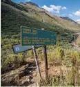  ??  ?? UP AND DOWN. A contour path on the Upper Trail (top) in Ts’ehlanyane National Park will take you over the folds of the Malutis before it joins up with the Lower Trail (above), where you can soothe your burning feet in Black Lake or the Valley of the...