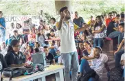  ??  ?? Asamblea estudianti­l realizada en días pasados.