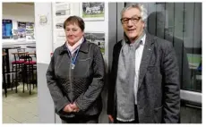  ??  ?? André Loup, président du district de l’Orne de football, et Mireille Daligault, secrétaire de la JFB.