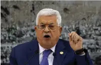  ?? (Mohamad Torokman/Reuters) ?? PA PRESIDENT Mahmoud Abbas met with Palestinia­n leadership in Ramallah on Thursday, calling for an end to all agreements with Israel.