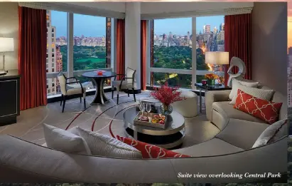  ?? ?? Suite view overlookin­g Central Park