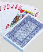  ??  ?? Fair deal? The backs of playing cards have minute difference­s