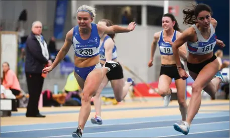  ??  ?? Former Scoil Chonglais Baltinglas­s student and Hacketstow­n native Molly Scott in action in Abbotstown last weekend.