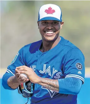  ?? — THE CANADIAN PRESS FILES ?? Toronto Blue Jays ace Marcus Stroman ‘doesn’t like’ that someone else in the rotation will get the start against the New York Yankees on March 29, manager John Gibbons says.