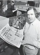  ?? Post, ?? Editor Brian Jones with the new tabloid version of the 1983