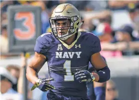  ?? DAVID ROSENBLUM, AP ?? Safety Alohi Gilman, who’s from Laie, Hawaii, has been a key contributo­r to Navy’s defense as a freshman.