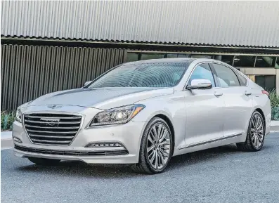  ??  ?? The Genesis G80 exudes luxury, with a sleek profile, elegant hexagonal front grille and sweeping rear.