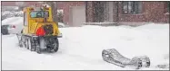  ?? COURTESY OF CARLOS RODRIGUEZ ?? A snowplow tread was ripped from a snowplow Saturday after it ran over a no-snowplow sign in Côte des Neiges.