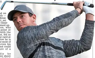  ?? REX SHUTTERSTO­CK ?? Dubai delight: Rory McIlroy is three off the lead