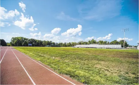  ?? APRIL GAMIZ/THE MORNING CALL ?? Southern Lehigh High School’s football field is too damaged to play on. The problems worsened with heat in late July.