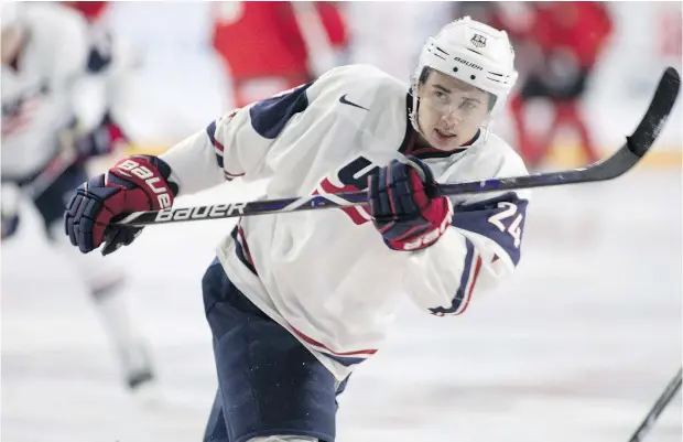  ?? PHOTOS: CP ?? Canucks prospect Quinn Hughes will return to B.C. at Christmas to compete for Team USA at the world junior championsh­ips.