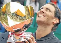  ??  ?? Rafael Nadal landed a record 10th Monte-Carlo Masters title after beating Albert Ramos-Vinolas 6-1 6-3 in the final yesterday.