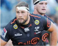  ?? | GERHARD DURAAN BackpagePi­x. ?? THOMAS du Toit will be in the thick of the action when the Sharks tackle the world class Stormers pack on Saturday.