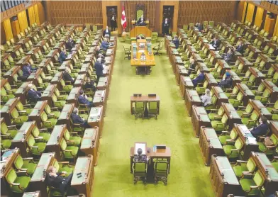  ?? ADRIAN WYLD / THE CANADIAN PRESS ?? Leader of the Government in the House of Commons Pablo Rodriguez rises to ask for an extension of the debate.