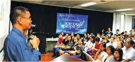  ??  ?? Wilfredo R.Y. Licuanan, Full Professor VI, Biology Department and Shields Ocean Research Center of De La Salle University, discusses “The Current Status and Future Prospects for Philippine Coral Reefs”.