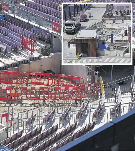  ??  ?? Tanto en el interior como exterior del Camp Nou ya se pueden observar las obras //VALENTÍ ENRICH