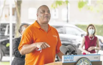  ?? ASHLEE REZIN GARCIA/SUN-TIMES ?? Carlos Nelson, CEO of the Greater Auburn Gresham Developmen­t Corporatio­n, says “disinvestm­ent has been rampant” in the community.