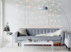  ??  ?? Artis Wall is an innovative wallcoveri­ng system using reclaimed planks and adhesive strips to attach them to the wall, above left. Task or ambient light often lacks in rental apartments. Lamps, like this Cassi floor lamp from Structube, above right,...