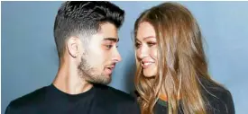  ??  ?? Zayn Malik (left) and Gigi Hadid