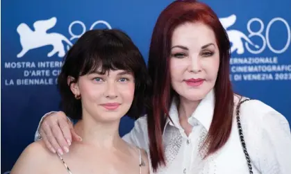  ?? Photograph: Marechal Aurore/ABACA/ Shuttersto­ck ?? Priscilla Presley (right) with Cailee Spaeny, who plays her in Priscilla, in Venice on Monday.