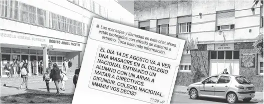  ?? AGENGIA PUNTA ALTA ?? El excolegio Nacional y el instituto José Manuel Estrada se vieron afectados en los últimos días por amenazas realizadas a través de teléfonos celulares.