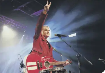  ??  ?? Mike Peters on stage (photo: Andy Labrow)