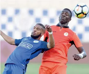  ?? Supplied photo ?? Action from the match between Al Nasr and Ajman. —