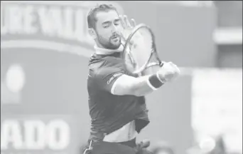  ??  ?? Aegon Championsh­ips, Queen’s Club, London, Britain. Croatia’s Marin Cilic in action during his second round match against USA’s Stefan Kozlov (Reuters/Tony O’Brien)