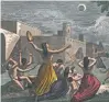  ??  ?? 1842 ENGRAVING VIA GETTY IMAGES The Peruvian Incas, who worshiped the sun, despaired during a lunar eclipse, banging drums and tambourine­s and screaming.