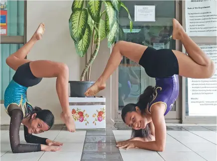  ?? Photo: Nicolette Chambers ?? Gymnasts (left-right) Robyn Eastgate and Shammah Titifanue in Lautoka on June 8, 2020.