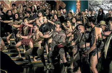  ?? PHOTO: KEVIN STENT/ STUFF ?? The haka po¯whiri for Ko Rongowhaka­ata: The Story of Light and Shadow exhibition at Te Papa.