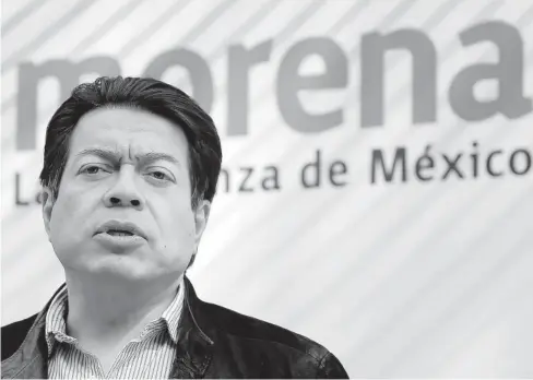  ?? FOTO: REFORMA ?? >El dirigente de Morena, Mario Delgado.