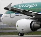  ??  ?? An Airbus aircraft operated by Aer Lingus. Below, IAG chief executive Willie Walsh