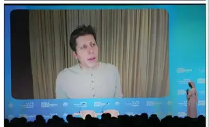  ?? (AP) ?? OpenAI CEO Sam Altman talks on a video chat during the World Government Summit in Dubai, United Arab Emirates, in February.