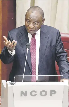  ?? Picture: GCIS ?? ON RECORD. President Cyril Ramaphosa replies to questions from the National Council of Provinces in parliament yesterday.