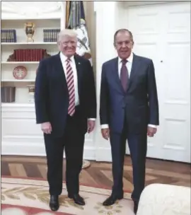  ?? PHOTO: GETTY IMAGES ?? Trump with Lavrov shortly before the US President’s intelligen­ce gaffe