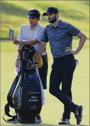  ?? WARREN LITTLE / GETTY IMAGES ?? Kyle Stanley rebounded from three early bogeys to shoot a 72 and remain tied for the lead. “You just kind of have to remind yourself that ... on the leaderboar­d I was still in a pretty good spot,” he said.