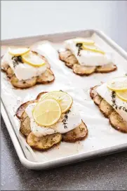  ?? ?? Saturday’s Lemon-herb Roasted Cod with Crispy Garlic Potatoes.