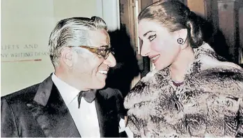  ?? ?? Maria Callas junto a Aristótele­s Onassis, en 1959, en Londres.