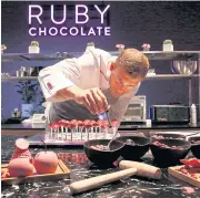  ??  ?? Ruby chocolates are displayed during a launch event held by chocolate maker Barry Callebaut AG in Shanghai on Tuesday.